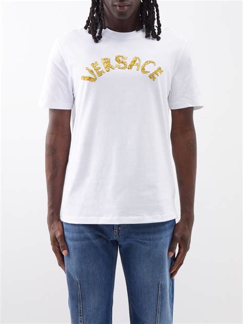 versace embroidered baroque cotton shirt|Embroidered Seashell Baroque T.